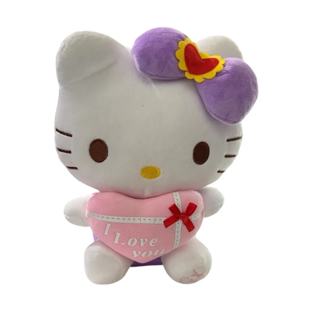 Hello Kitty “I Love You” Plush Stuffed Animal · Purple Bow & Pink Heart